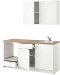 IKEA KNOXHULT Küche Küchenzeile, 180 × 61 × 220 cm, für die Küche, Weiß/Holz