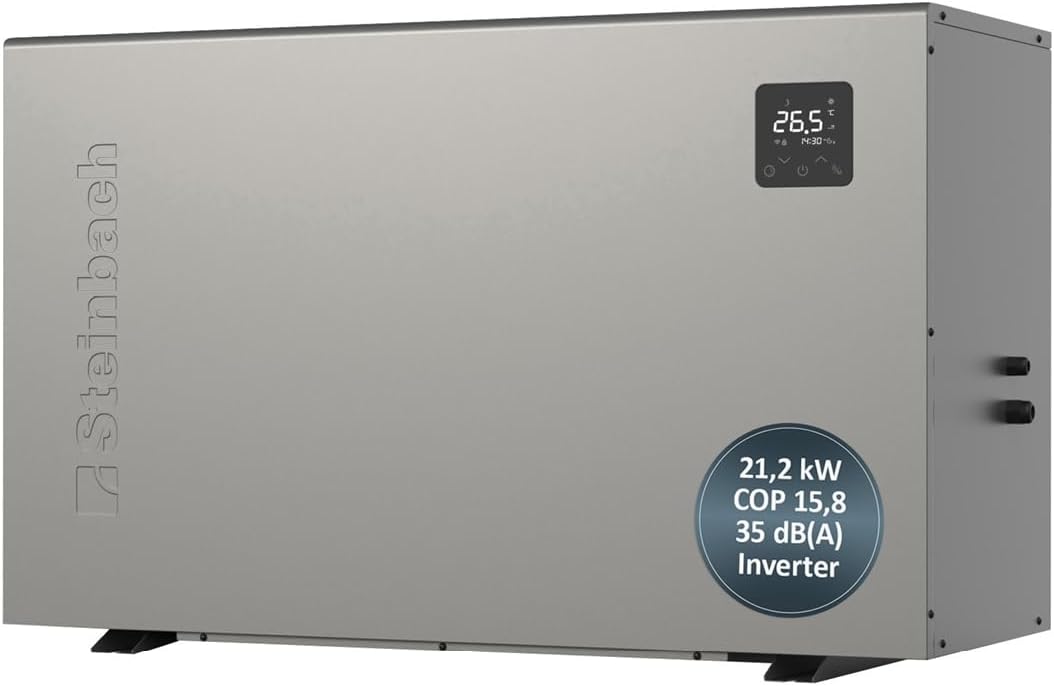 Heizpumpen Wärmepumpe Silent 21, 80.000 l, 21,2 kW, Grau, STEINBACH
