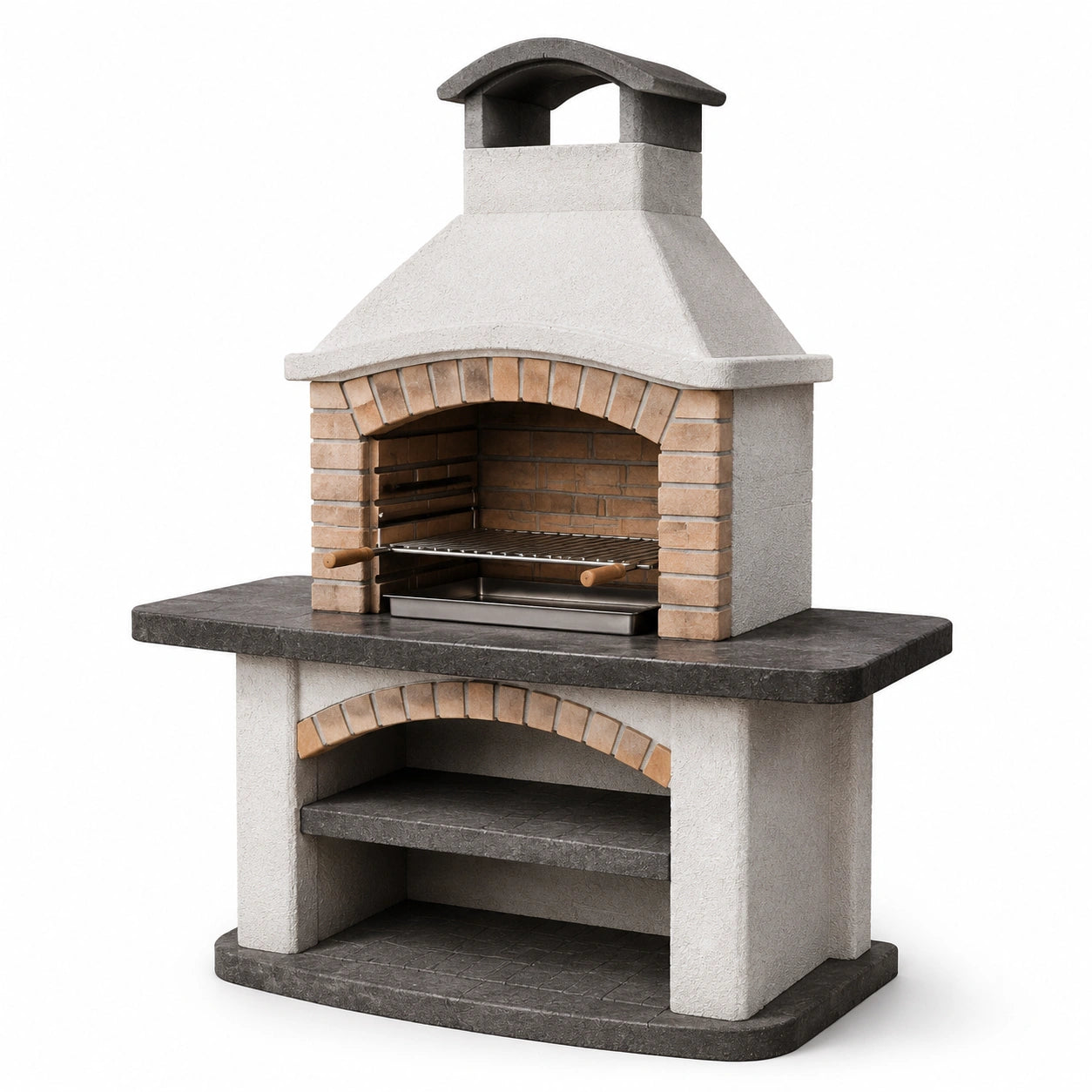 Grillkamin aus Beton und Ziegelsteinen