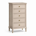 Schubladenschrank aus Holz mit 5 Schubladen, Beige, 120 cm
