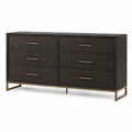 Schubladenschrank aus Holz mit Metallgestell Schwarz 160 cm