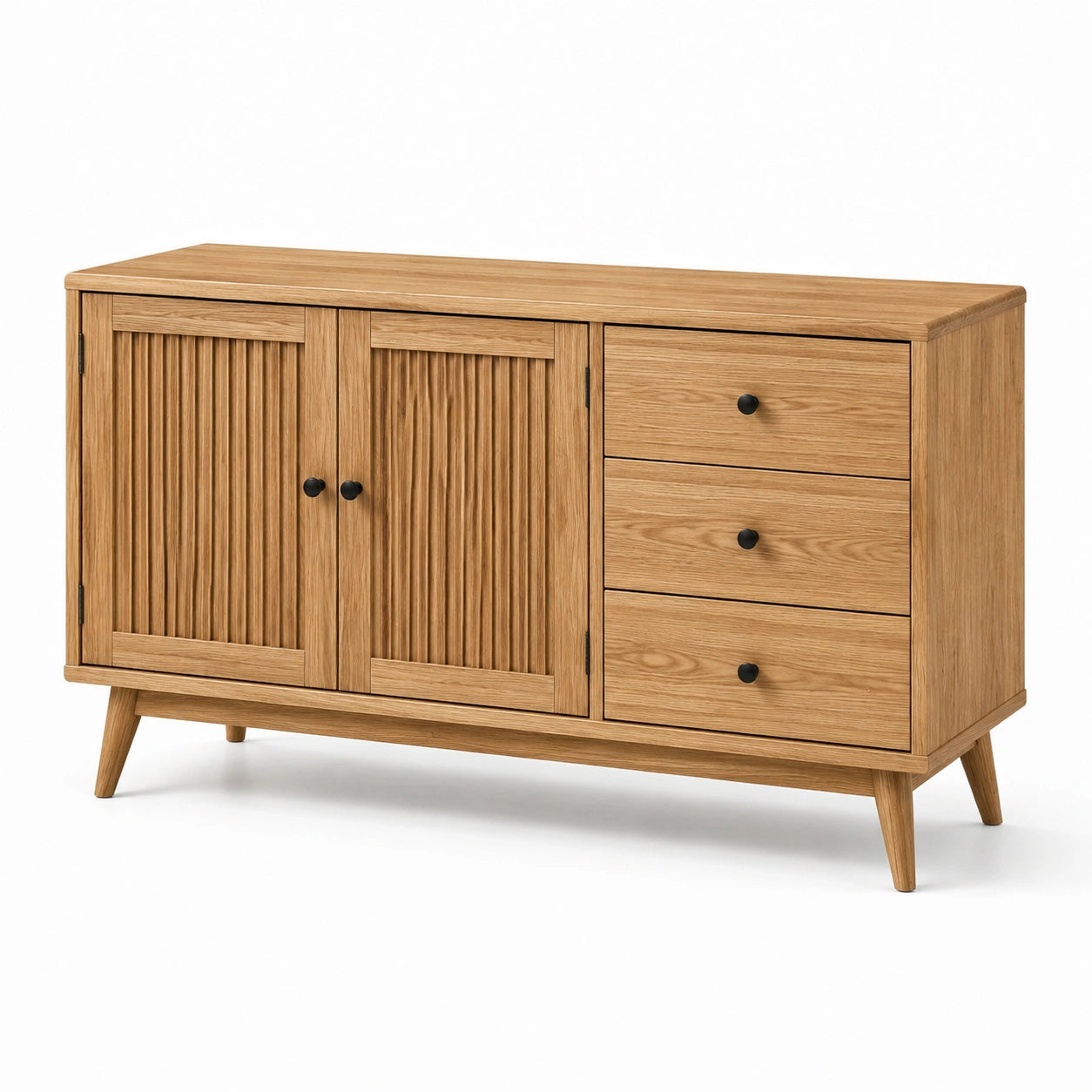 Sideboard aus Eichenholz mit 2 Türen und 3 Schubladen