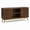 Sideboard aus MDF-Holz mit Metallbeinen, Braun, 150x45x75 cm