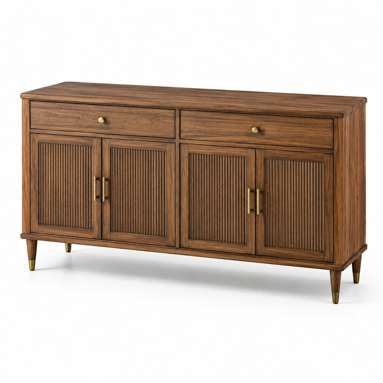 Sideboard Walnussholz 2 Schubladen 4 Türen Braun 160cm