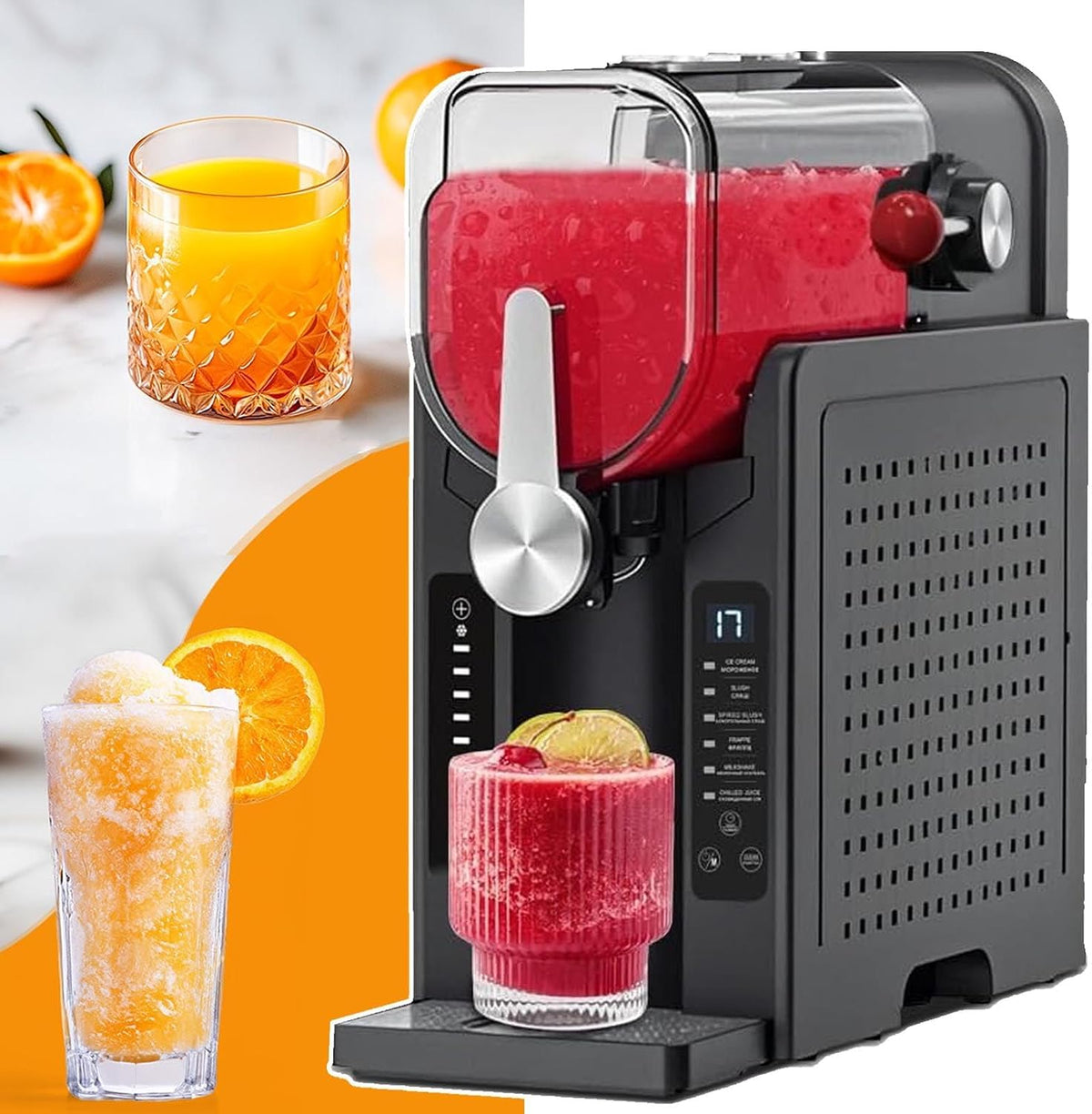 menglanchang in-1 Eiswürfelmaschinen, 1.6 L, 200 w, mit Selbstreinigung, Schwarz/Silber