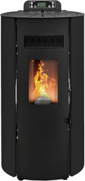 STUFE A PELLET ITALIA Pelletofen, 9 KW, 80 m², 24 M, verstellbar, Schwarz