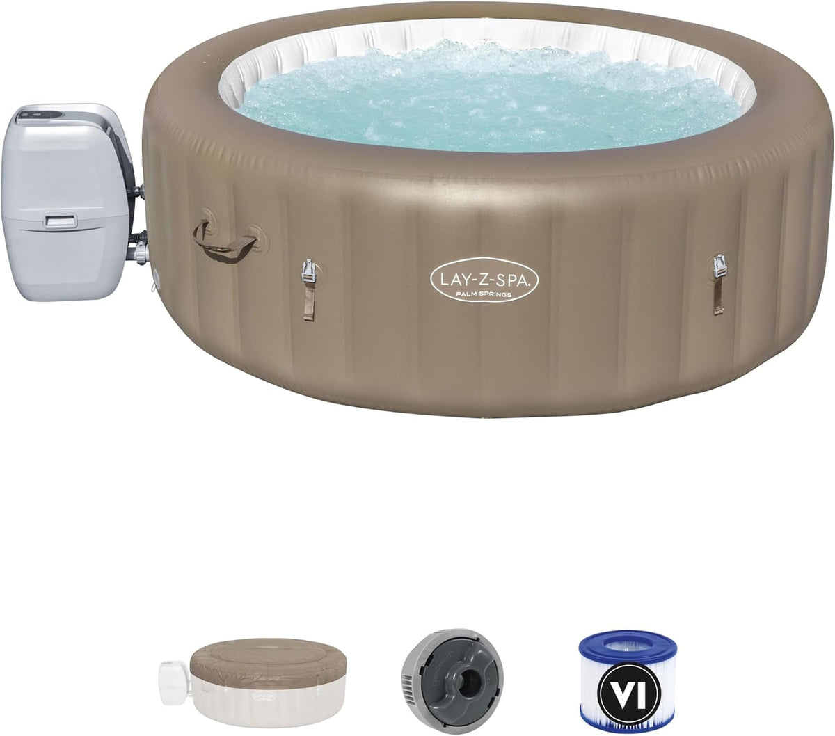 Bestway Whirlpool, 196 × 71 cm, klappbar, Braun/Weiß