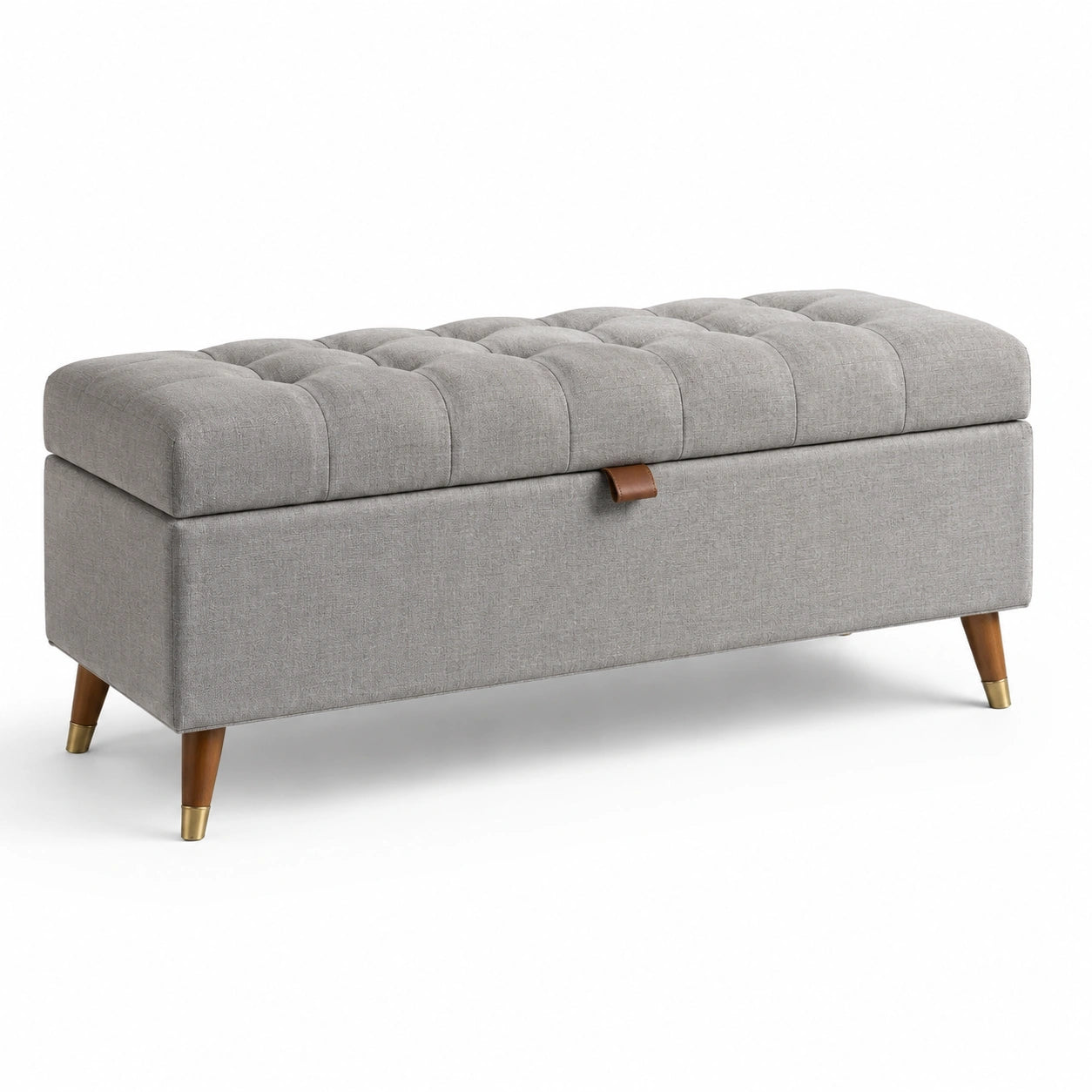 Aufbewahrungsbank mit Stoffbezug Holz Polyester Grau