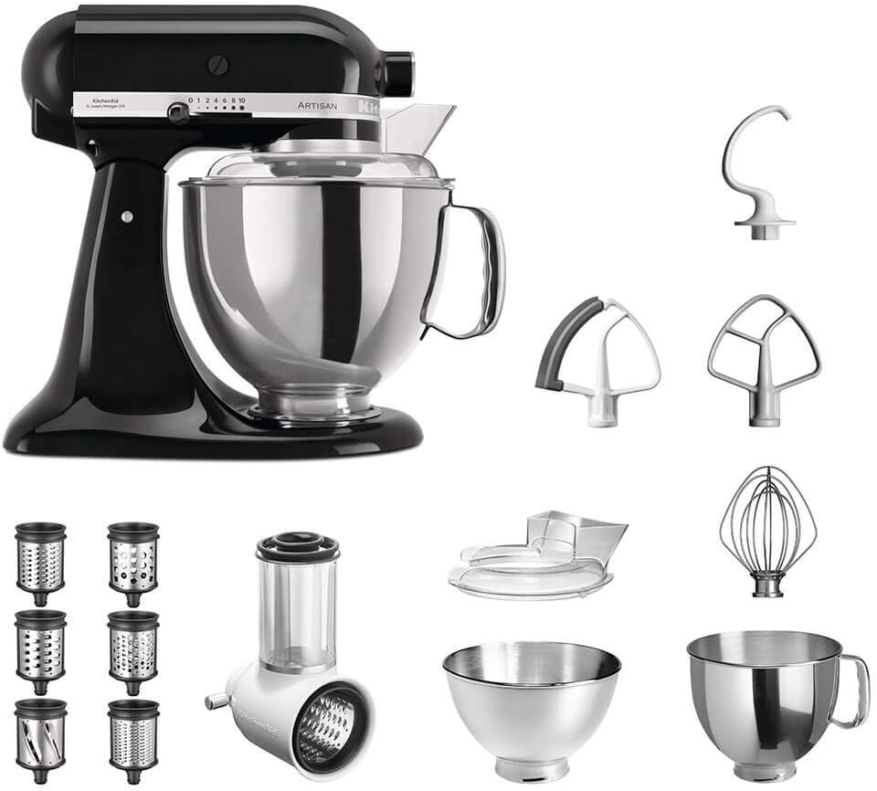 KitchenAid Küchenmaschine, für die Küche, Schwarz/Silber