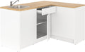 Midi- & Hochschränke KNOXHULT Eckküche, 183 × 122 × 91 cm, für die Küche, Weiß/Holz, IKEA