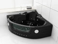 Wellness Point Whirlpool, 152 × 152 cm, mit LED, verstellbar, mit Selbstreinigung, kabellos, Schwarz