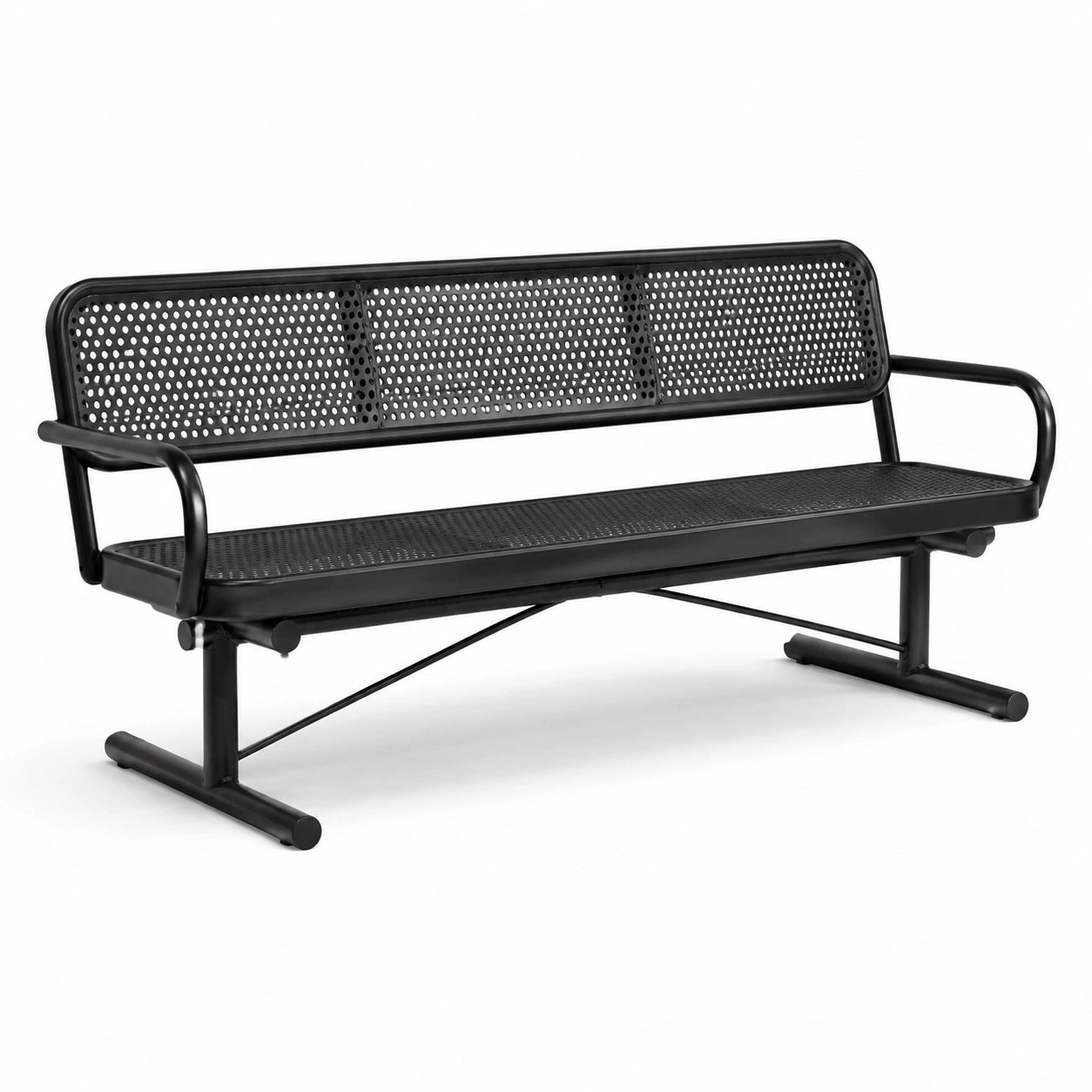 Gartenbank aus Metall Schwarz 150 cm