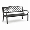 Gartenbank Aluminium Gusseisen Schwarz 128 cm