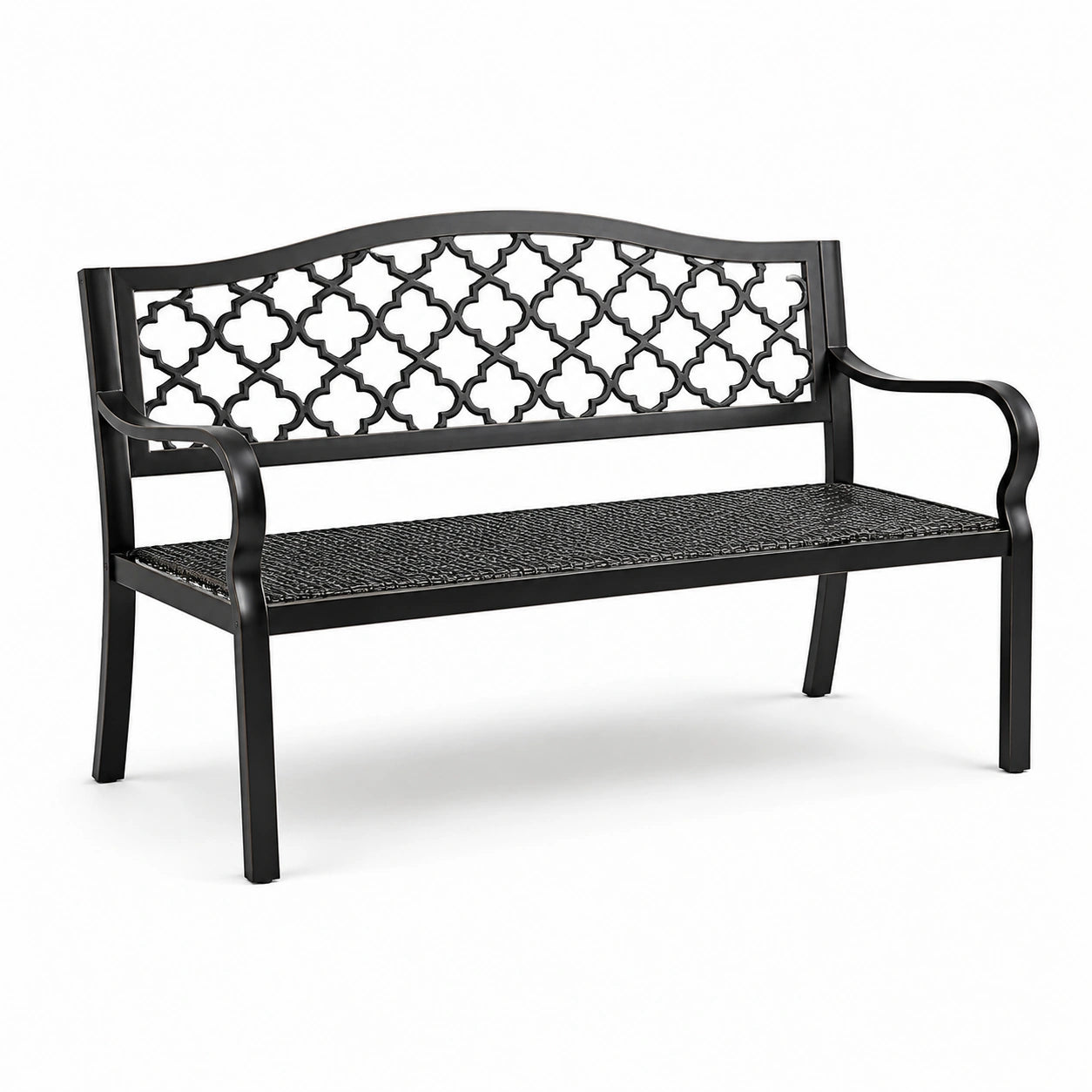 Gartenbank Aluminium Gusseisen Schwarz 128 cm