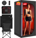MIXC Upgraded Low EMF Infrared Sauna, mit LED, mit Timer, Schwarz