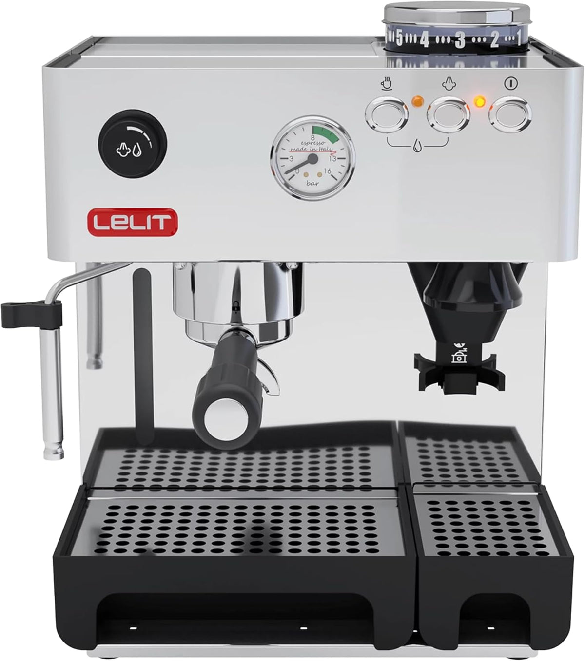 Lelit Anita Kaffeemaschine, Silber/Schwarz