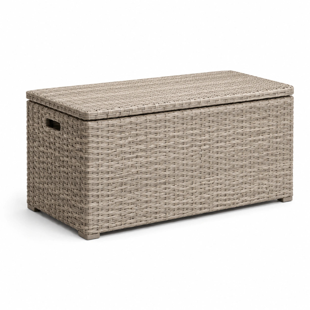 Gartenbox aus Kunststoff-Rattan 120x60x50 cm Beige