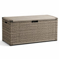 Gartenbox aus Kunststoff Rattanoptik Beige 120x60x55 cm