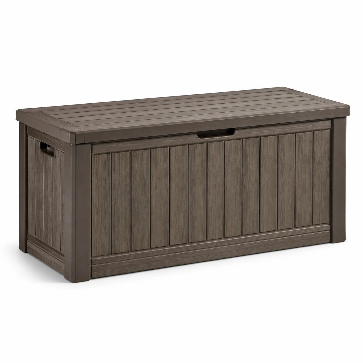 Gartenbox Kunststoff 120cm x 60cm x 55cm Holzoptik Braun