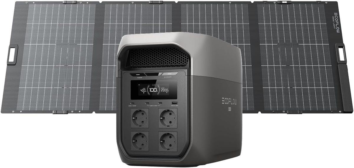 EF ECOFLOW LiFePO4 Stromerzeuger, 400 W, 500 W, 048 Wh, klappbar, verstellbar, Grau/Schwarz