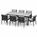 Garten-Essgruppe Aluminium 7-teilig mit Keramiktischplatte Polyester Grau/Schwarz