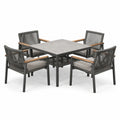 Garten-Essgruppe 4 Stühle Aluminium Keramik Polyester Grau