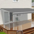 frides Markisen, 6 × 2.5 M, mit Schiebedach, wasserabweisend, verstellbar, für die Terrasse und den Balkon, Grau
