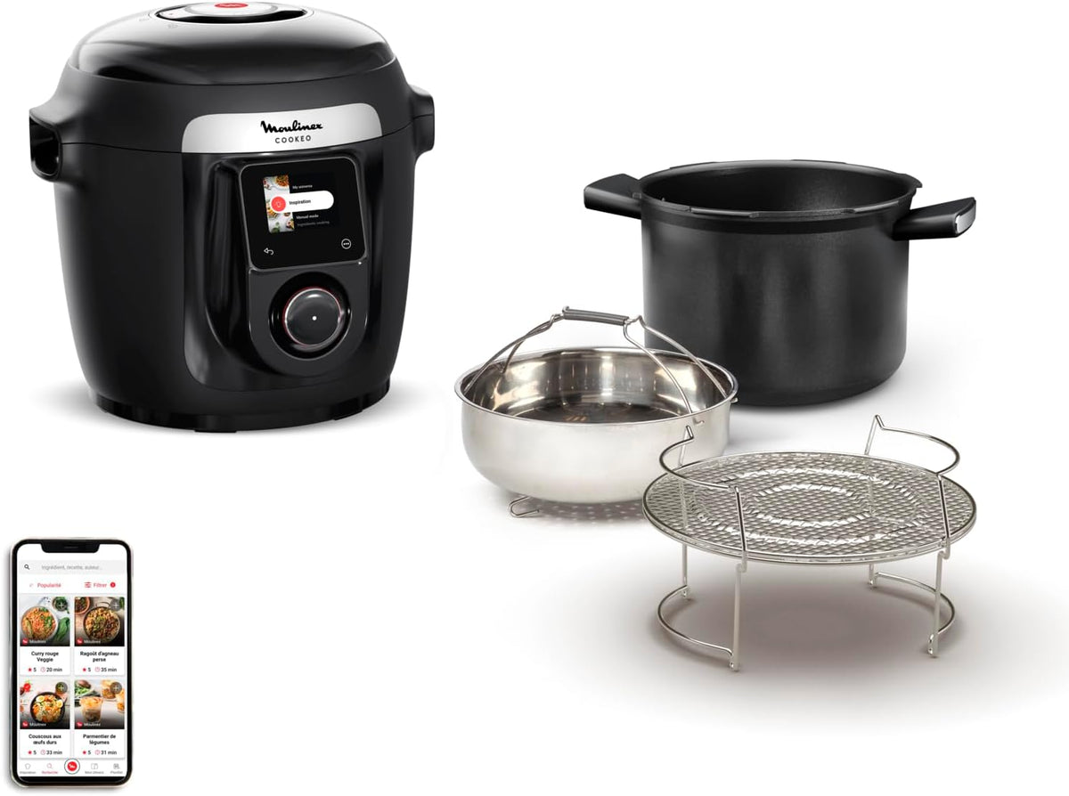 Moulinex in-1 Multikocher, mit WLAN, Schwarz/Silber