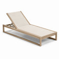 Gartenliege Teakholz und Polyester Beige 200x70x35cm