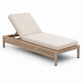 Gartenliege Teakholz Metall Polyester beige