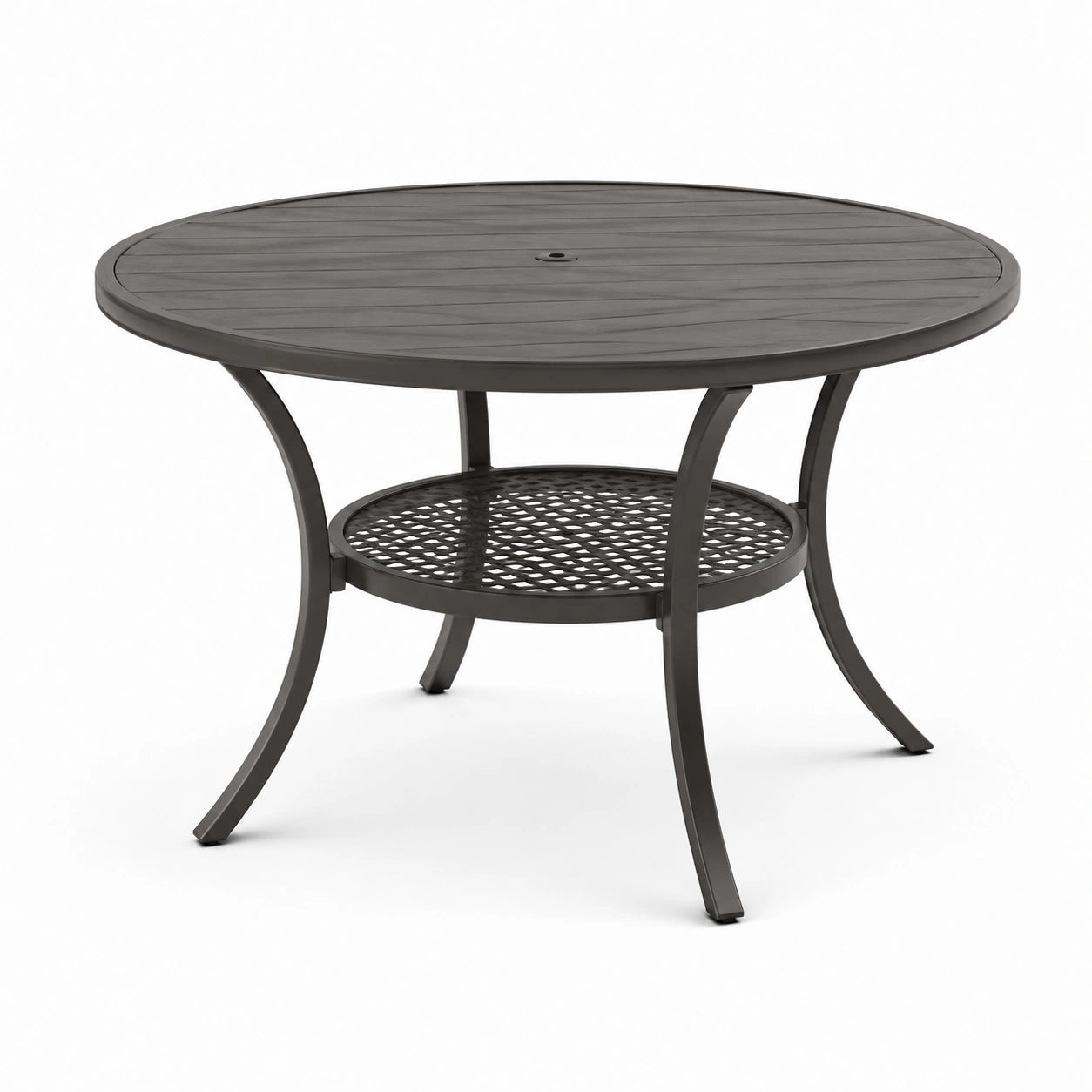Runder Gartentisch Aluminium Schwarz 100 cm