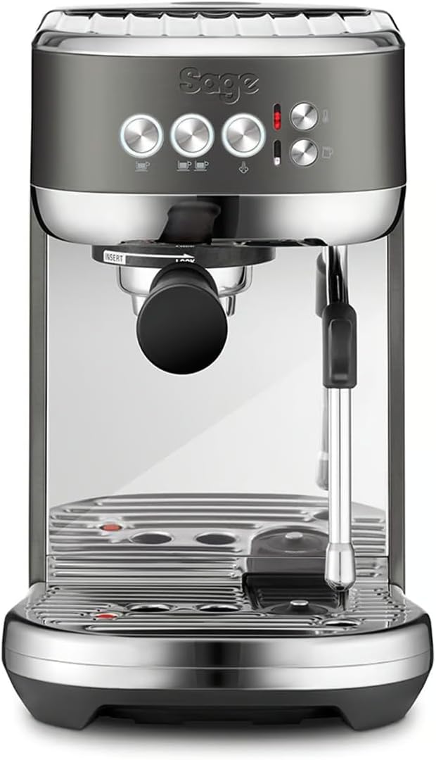 Kaffeemaschine Bambino Plus, 1,9 l, 9 Bar, verstellbar, Schwarz/Edelstahl, aus Edelstahl und Stahl, Lelit