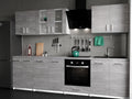 roe furniture Küchenzeile, 280 × 82 × 46 cm, 2,8 m, mit Stauraum, für die Küche, Beton/Grau/Schwarz