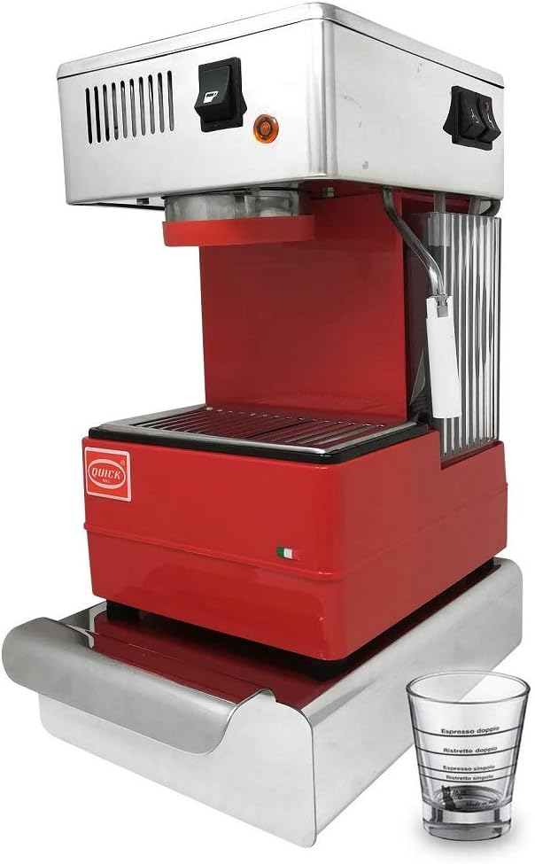 LA GONDOLA Espressomaschine Set Espressomaschinen, aus Edelstahl und Stahl, Rot/Silber