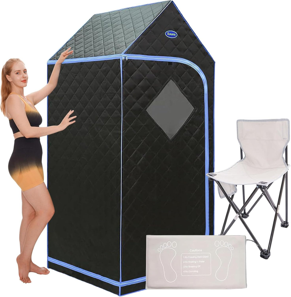 Sauna, mit Fernbedienung, Schwarz/Grau, Saunateadlane