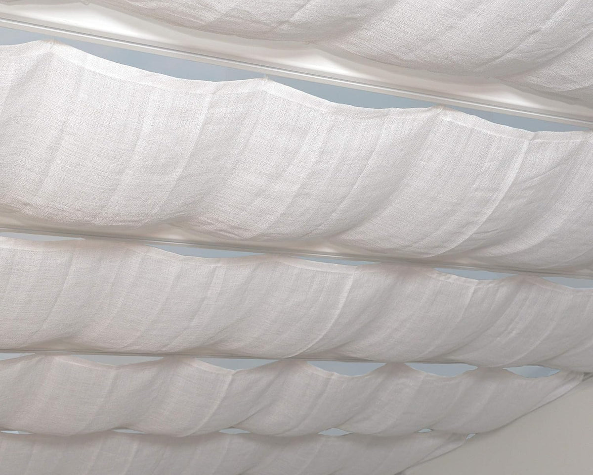 Palram Canopia Dachjalousien Sonnensegel, 3 m, mit Vorhängen, für die Terrasse, Weiß