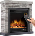 KESSER Elektrokamin, 1800 W, mit LED, mit Fernbedienung, mit Timer, Grau/Schwarz