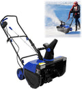 HUOMMGS Schneefräsen, 2400 W, 7,6 m, 60 cm, mit LED, Schwarz/Blau
