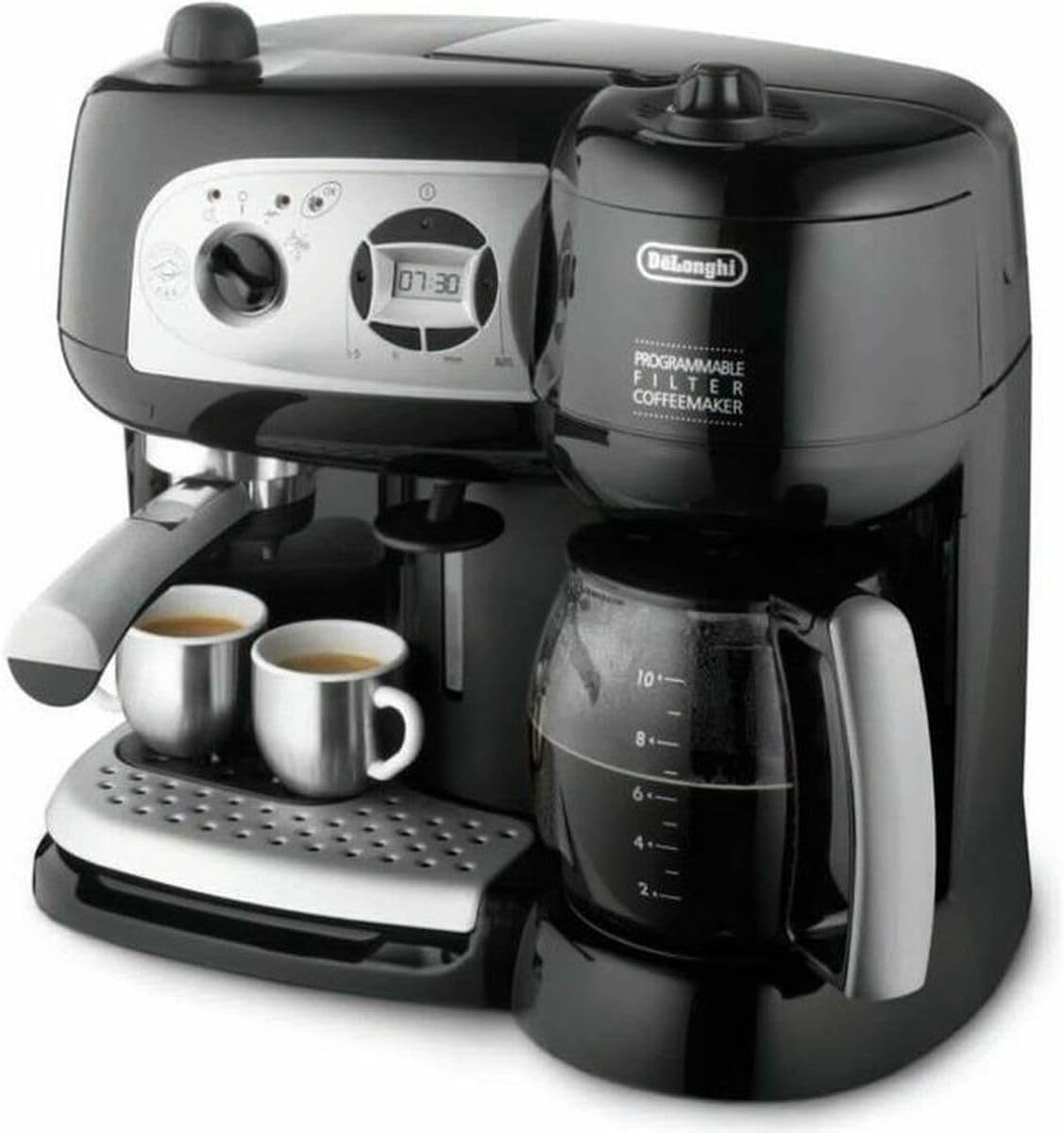 De'Longhi BCO264.1 Kaffeemaschine, 38 × 24 × 35 cm, 1,2 l, mit Timer, Schwarz/Silber