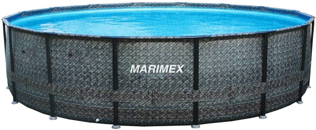 MARIMEX Swimmingpool Premium Aufstellpool, 4,57 × 1,32 m, 56,65 kg, Netto: 55 kg, aus Stahl, für den Garten, Grau/Blau