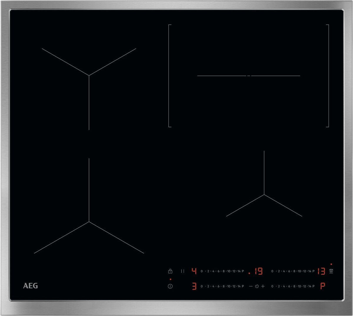 AEG TO64IC00XB Kochfeld, 60 cm, mit Timer, Schwarz/Silber