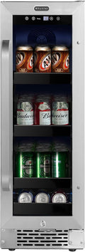 Getränkekühlschrank BBR-638SB, mit LED, aus Edelstahl und Stahl, Silber/Schwarz, Whynter