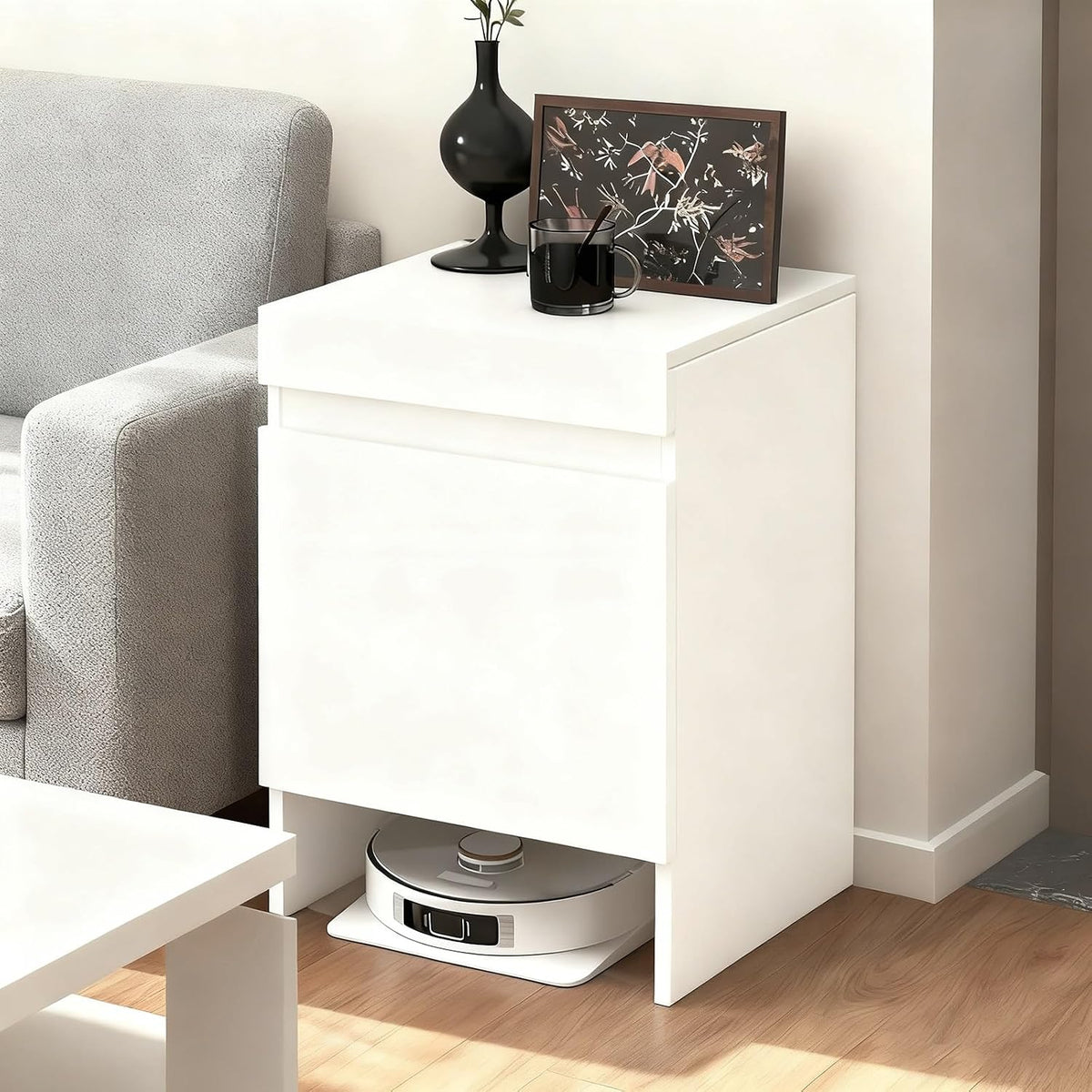 NEHCFO Saugroboter, mit Stauraum, für das Wohnzimmer und das Büro, Weiß