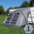 Vordächer & Vorzelte Luftvorzelt Vicenza 350E AIR, 350 × 250 cm, 5000 mm, UPF 50+, verstellbar, Grau, your GEAR