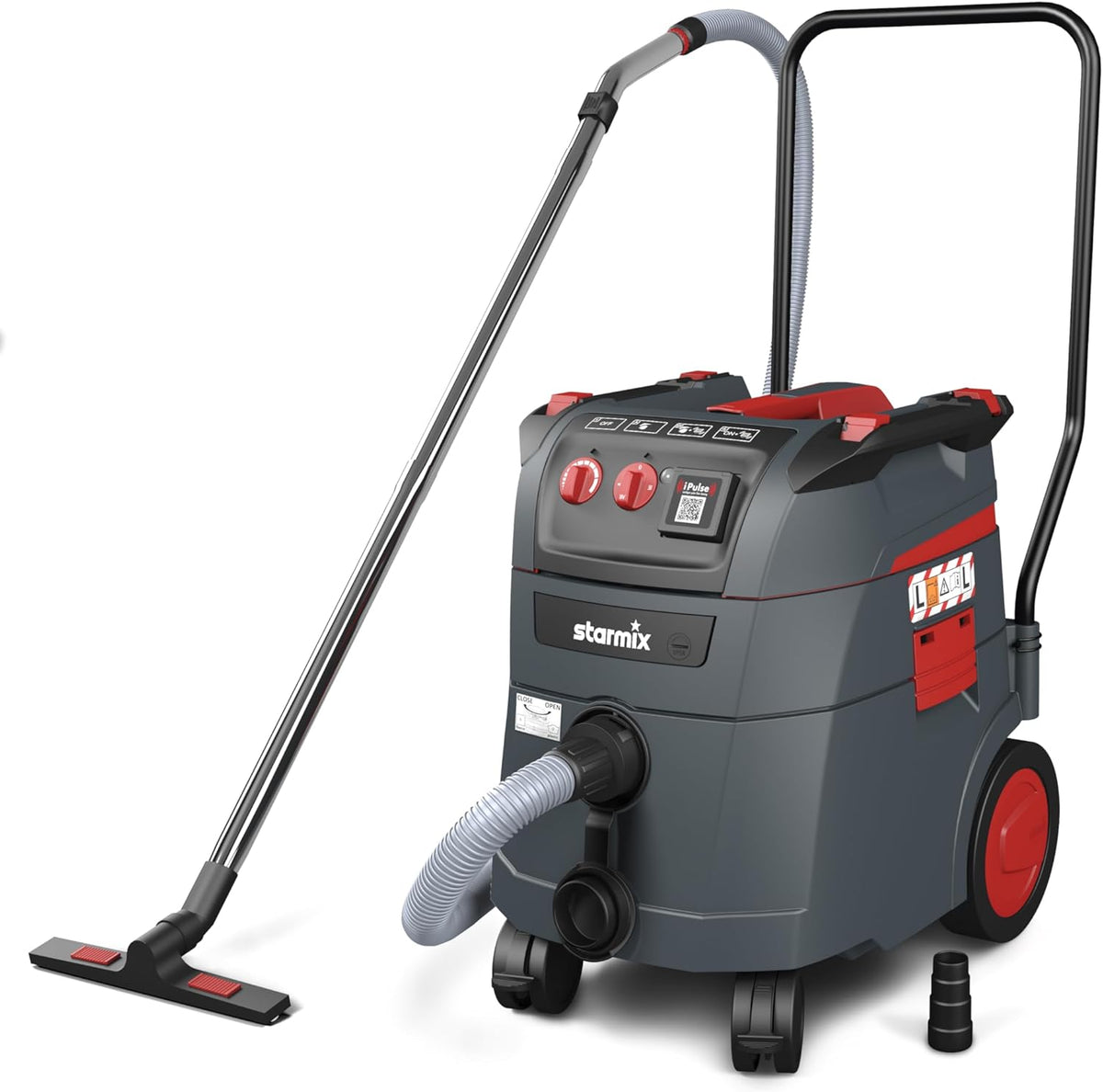 Nass- und Trockensauger L-1635, 75 l, 35 l, 5 m, mit Magnetverschluss, Grau/Schwarz/Rot, Starmix