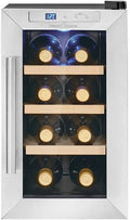 Getränkekühlschrank, 11–18°C, aus Glas, mit LED, verstellbar, Silber, Profi Cook