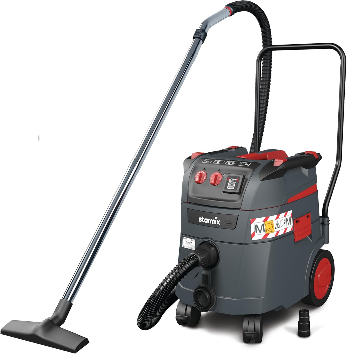 Starmix M-1635 Nass- und Trockensauger, 35 l, 75 l, 5 m, mit Magnetverschluss, Grau/Rot/Schwarz