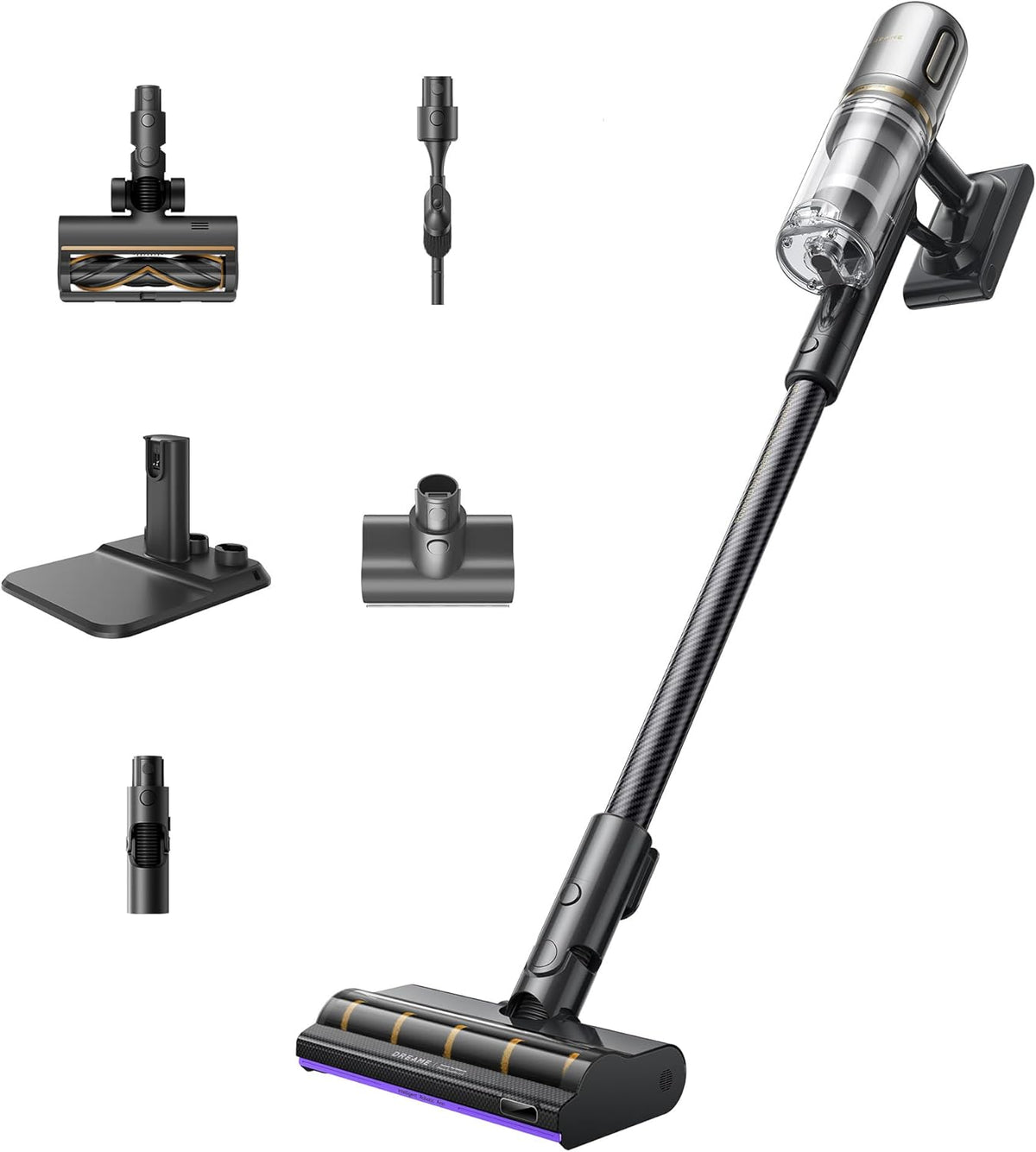 dreame V20 Staubsauger, 0 mm, Schwarz/Grau, kabellos, bürstenlos, mit KI-Erkennung