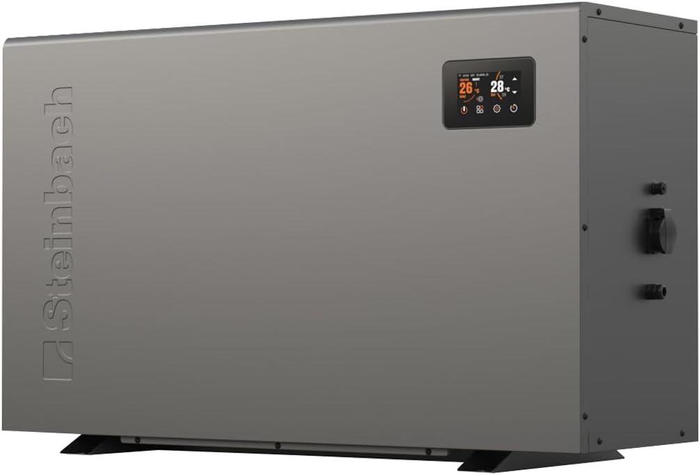 STEINBACH R290-Kältemittel Heizpumpen, 30.000 l, 7 kW, mit WLAN, mit App-Steuerung, Grau/Schwarz