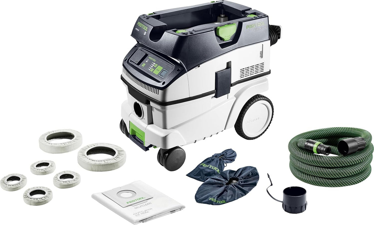 Festool Staubsauger, Schwarz/Weiß/Grün, verstellbar, mit App-Steuerung, mit Fernbedienung